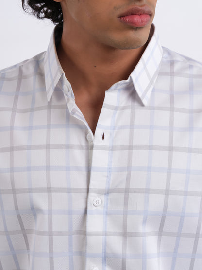 Blue/ Gray Aspen Shirt in Cotton