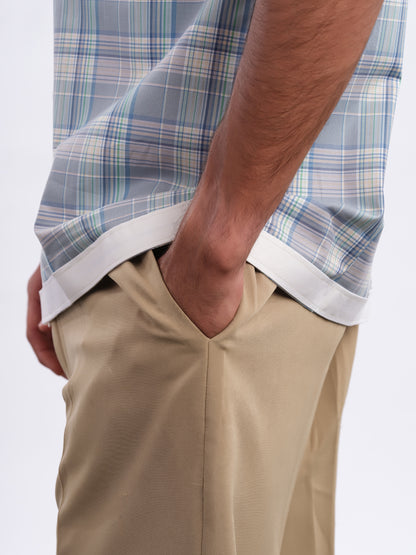 Blue / Green Aldera Shirt in Cotton